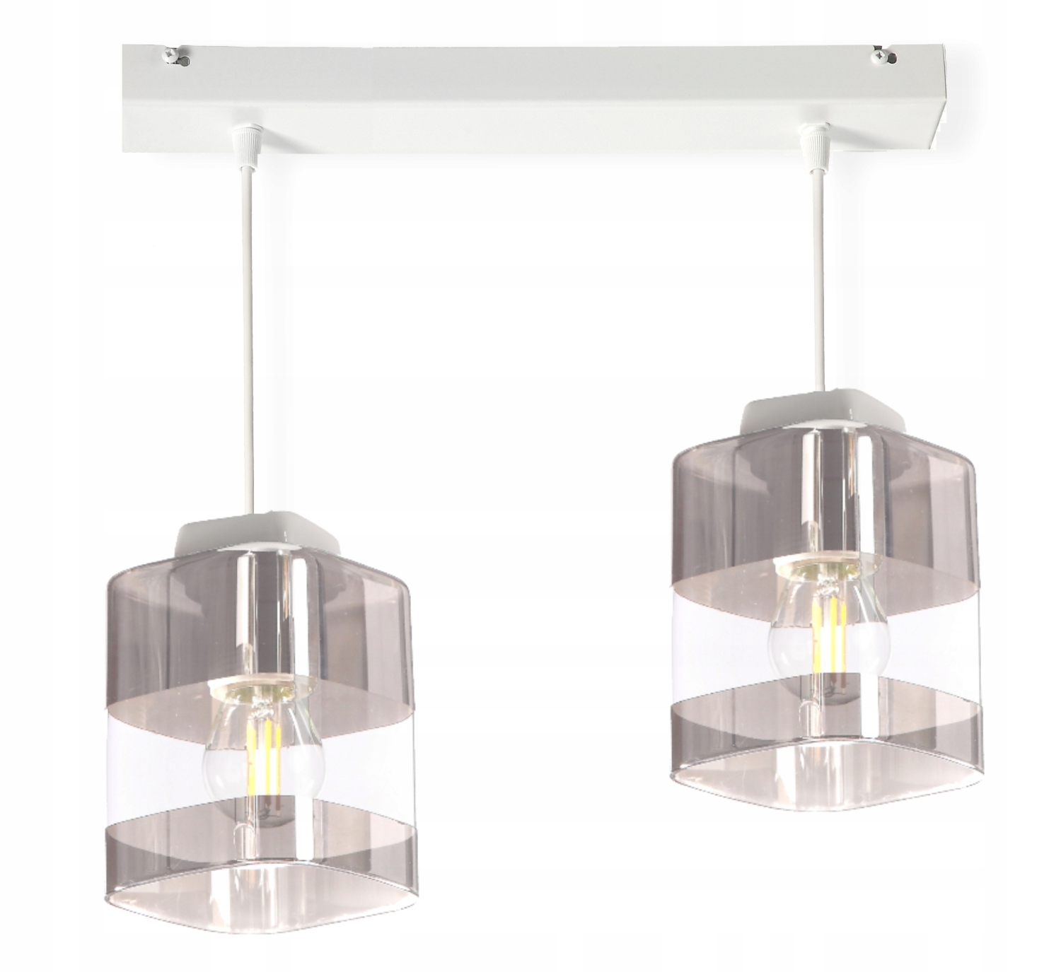 LAMPA WISZĄCA SZKLANE TUBY CHROMOWANE DO SALONU KUCHNI JADALNI LED E27 MALAGA