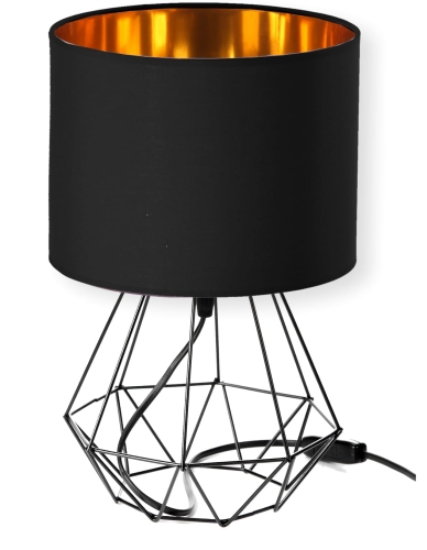 lampka-nocna-diament-czarna-zloty-srodek-e27