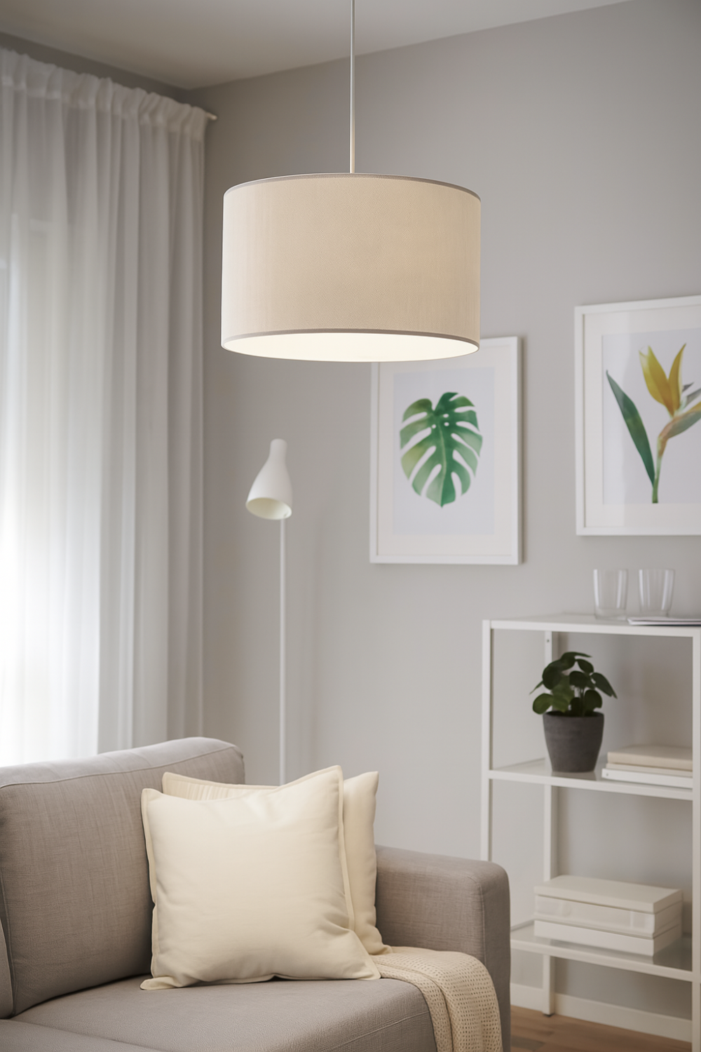 DUŻA KLASYCZNA LAMPA WISZĄCA SUFITOWA ŻYRANDOL PLAFON ABAŻUR 40cm