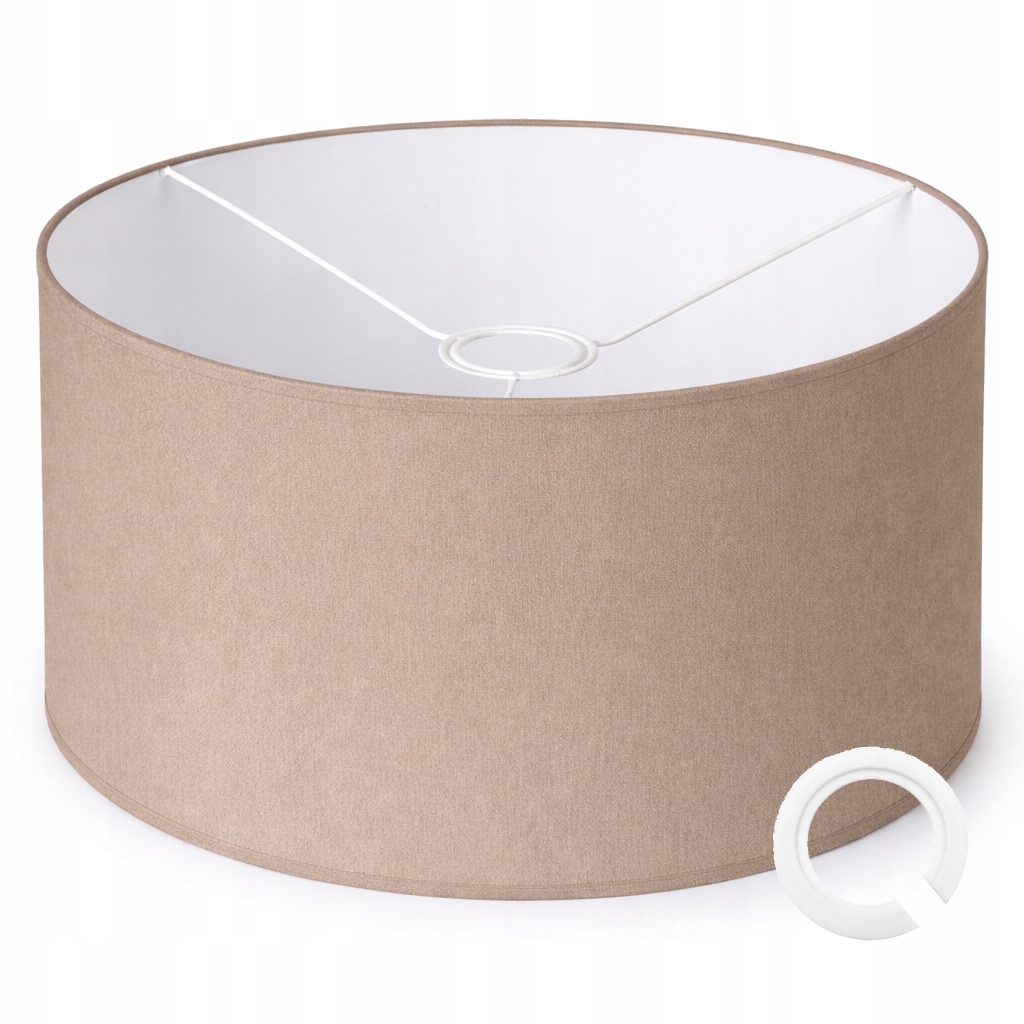 ABAŻUR DO LAMP WISZĄCYCH STOJĄCYCH 35 x 20cm WALEC E27 KASZMIR BEŻ SZARAWY