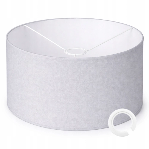 ABAŻUR DO LAMP WISZĄCYCH STOJĄCYCH 35 x 20cm WALEC E27 JASNY SZARY