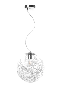 DUŻA CHROMOWANA LAMPA WISZĄCA BULB SZKLANA KULA 25cm 