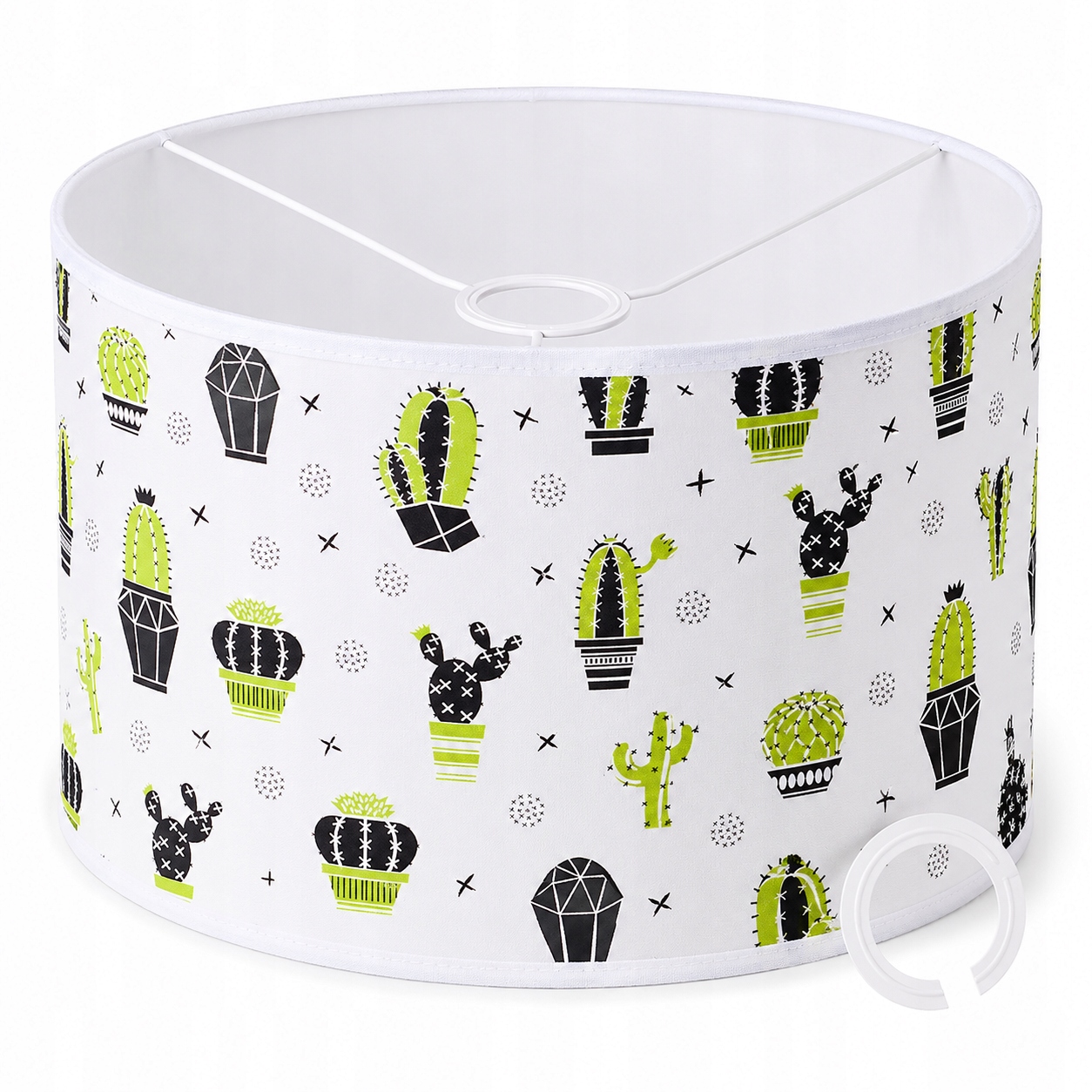 KLOSZ ABAŻUR Z MATERIAŁU DO LAMP WISZĄCYCH 35 x 20cm WALEC E27 E14 KAKTUSY