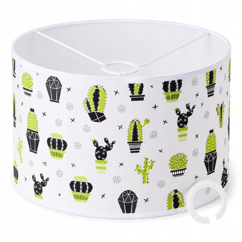 KLOSZ ABAŻUR Z MATERIAŁU DO LAMP WISZĄCYCH 35 x 20cm WALEC E27 E14 KAKTUSY