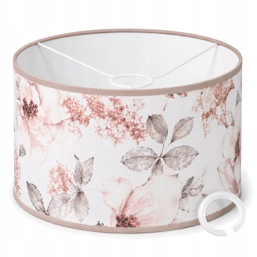 KLOSZ ABAŻUR Z MATERIAŁU DO LAMP WISZĄCYCH 35 x 20cm WALEC E27 E14 PIWONIE