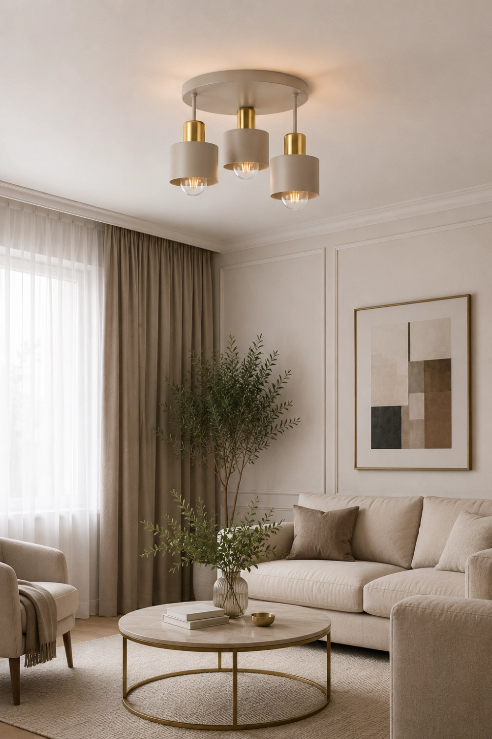 NOWOCZESNA LAMPA SUFITOWA PLAFON METAL KASZMIR ZŁOTO EDISON LOFT