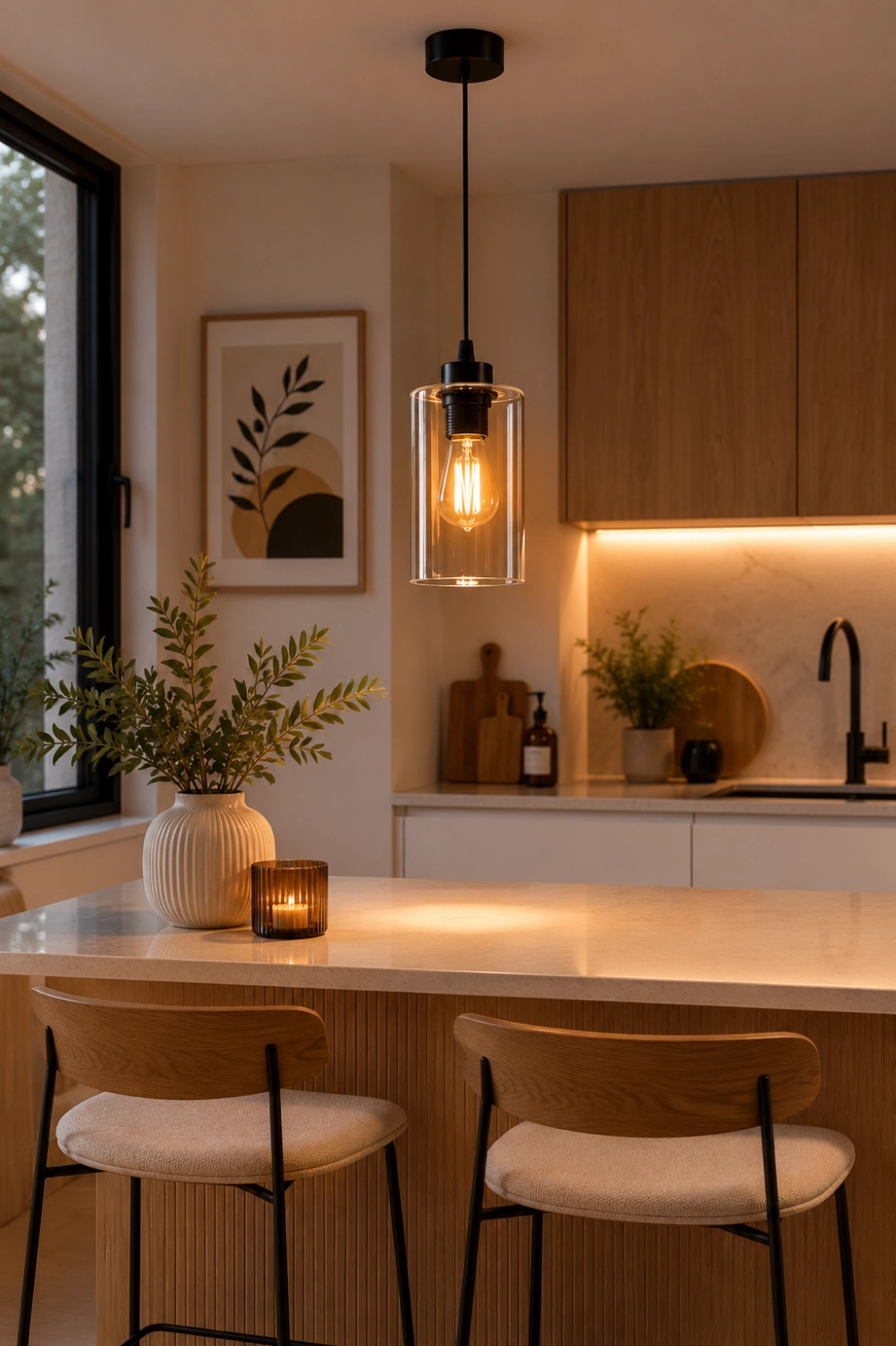 LAMPA WISZĄCA SUFITOWA INGRID KLOSZ SZKLANA TUBA 1-PKT LED E27