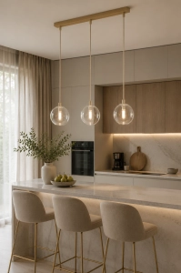 NOWOCZESNA LAMPA WISZĄCA SZKLANA KULA SUFITOWA NAD STÓŁ WYSPĘ 