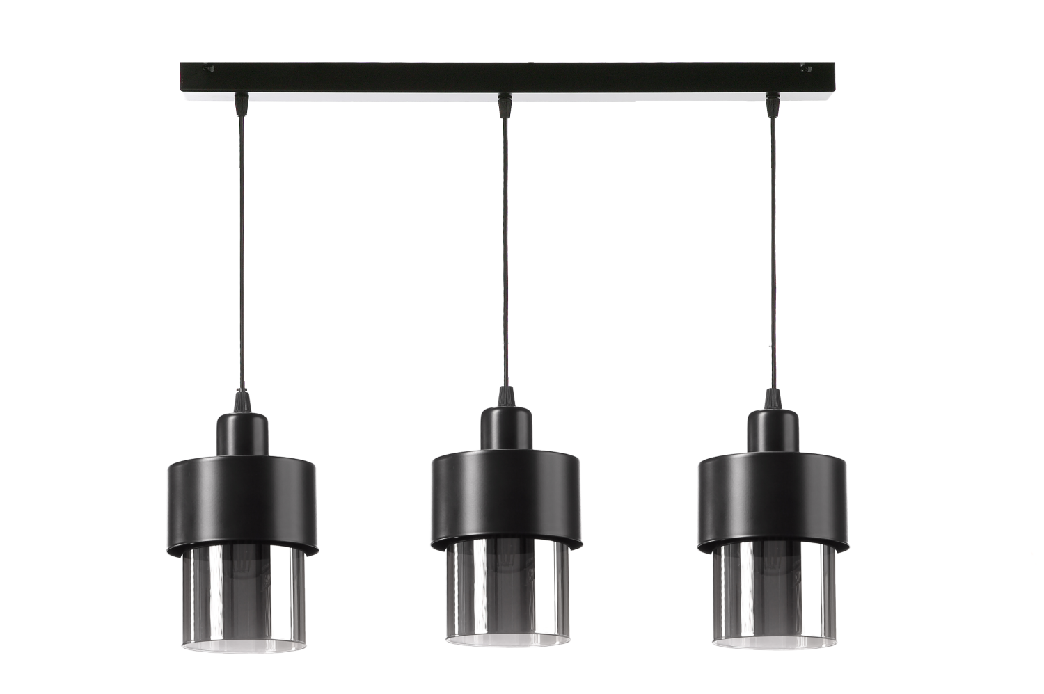 Lampa Wisząca Nowoczesna Tuba Metal Szkło LED E27